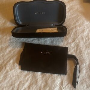 Gucci Black Eyewear Case with Ribbon Pouch